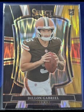 2025 Panini Select : BLACK & GOLD SHOCK / Dillon Gabriel Rookie Card - Browns